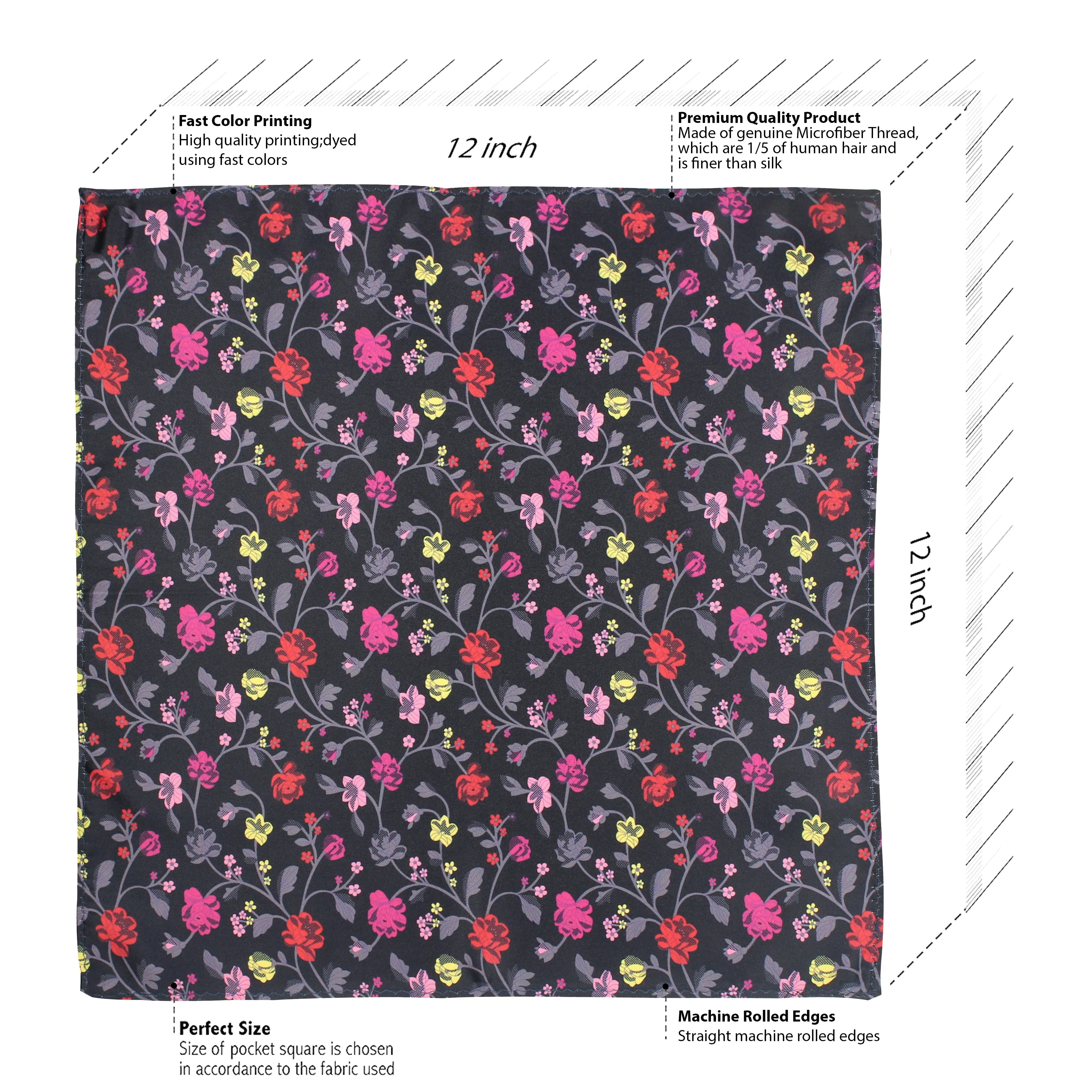 Peluche Tiny Floral Pocket Square For Men