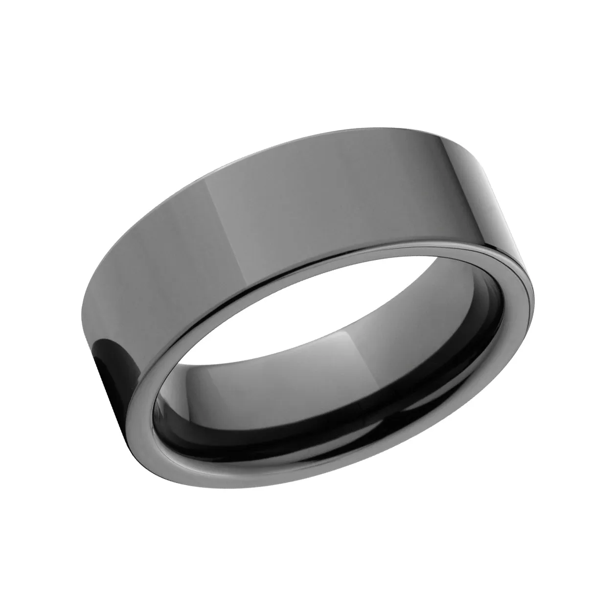 Polished Black Ceramic Wedding Ring - Men's Bands