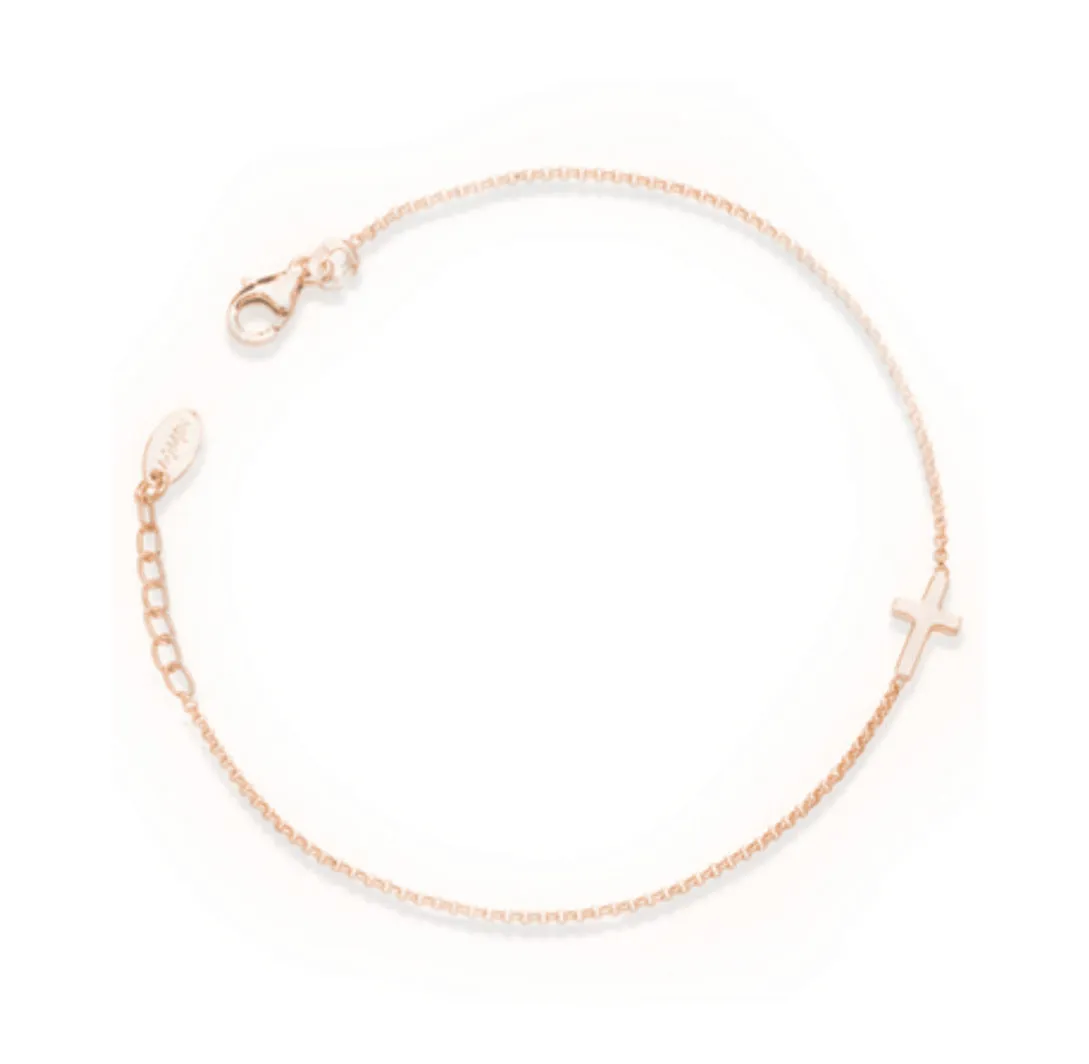 Rose Gold Cross Bracelet