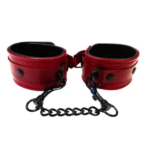 Rouge Garments Leather Bondage Wrist Cuffs with Adjustable Buckle Straps