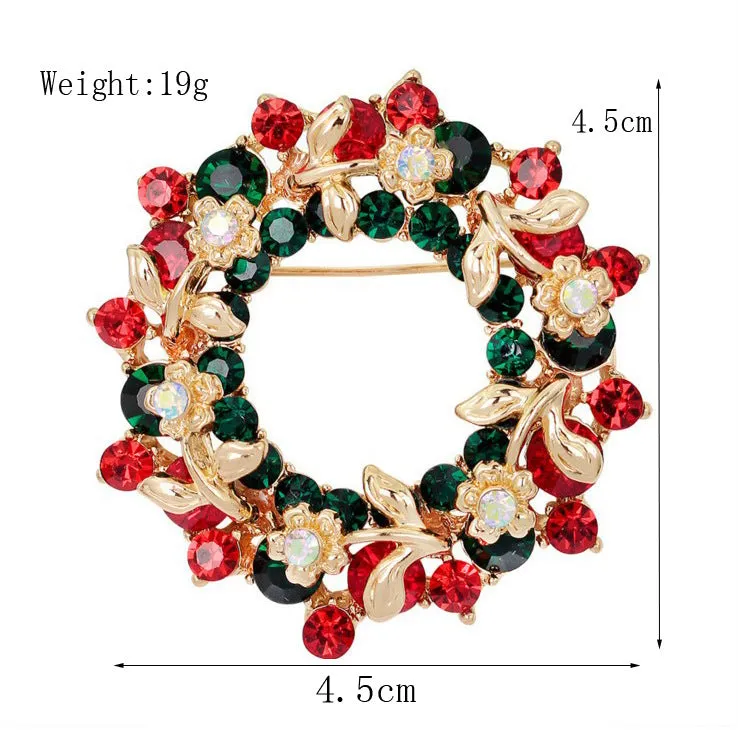 SB380 - Christmas Wreath Saree Brooch