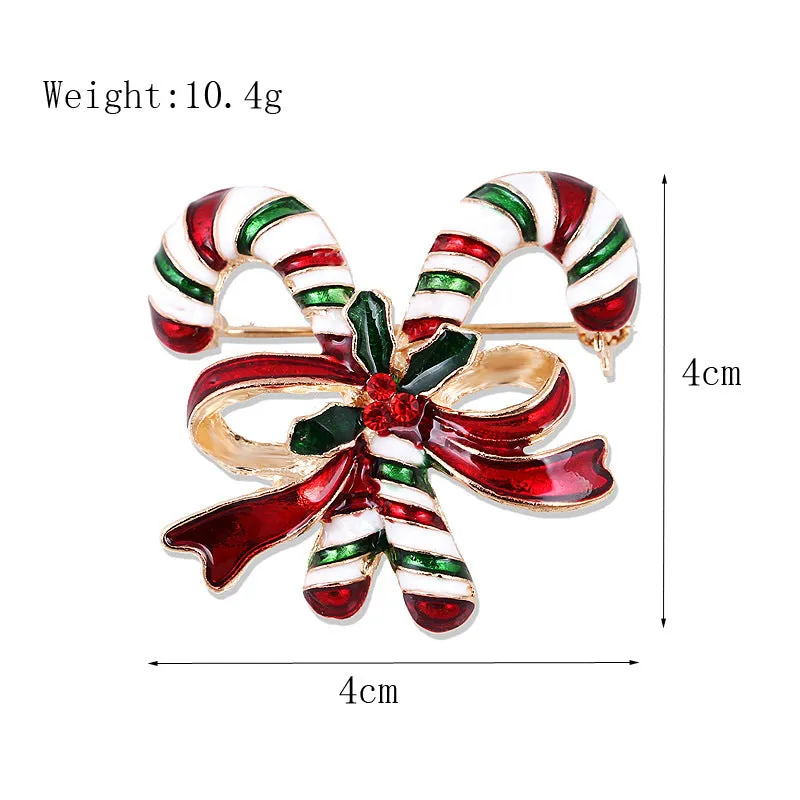 SB401 - Christmas Candy Kane Saree Brooch