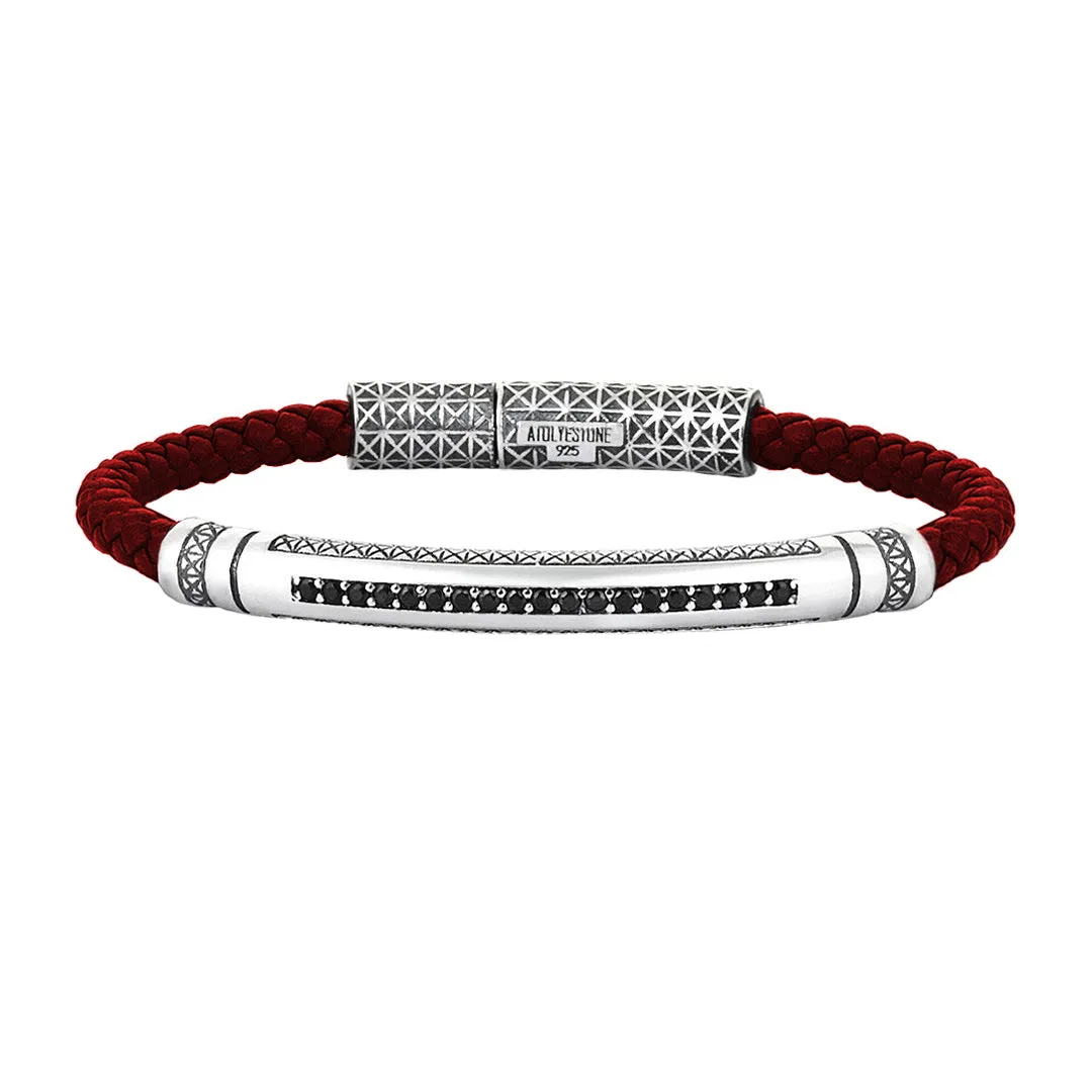 Signature Leather Bracelet - Solid Silver