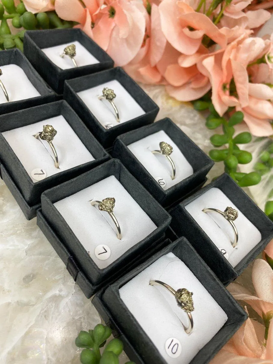 Silver Pyrite Rings