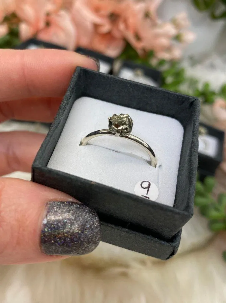 Silver Pyrite Rings