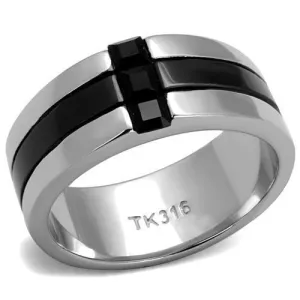 Stainless Steel Crystal Rings for Men