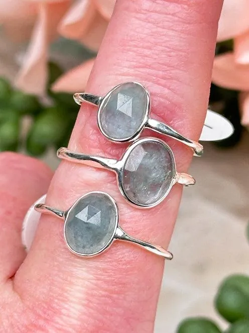 Sterling Silver Faceted Crystal Rings