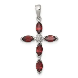 Sterling Silver Gemstone & Diamond Cross Pendants