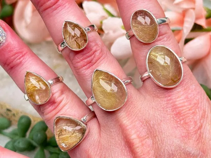 Sterling Silver Rutile Quartz Rings