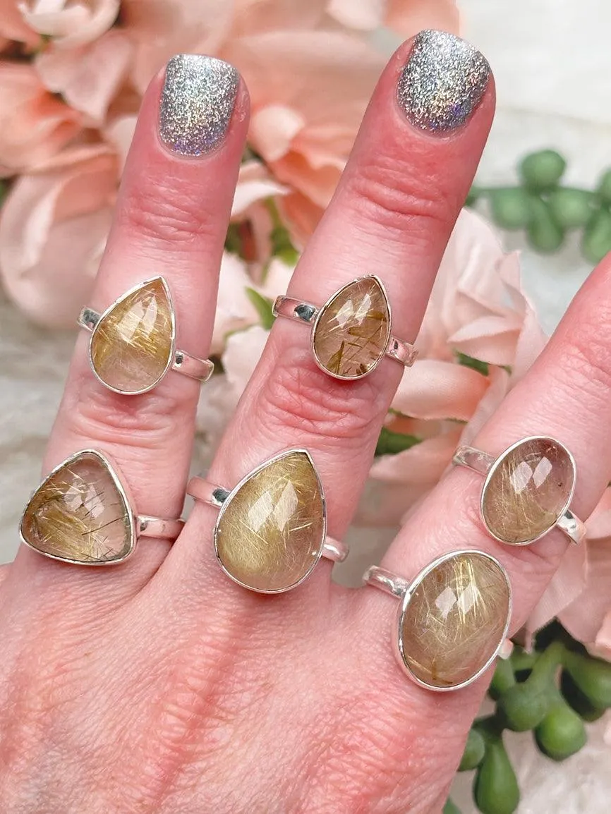 Sterling Silver Rutile Quartz Rings