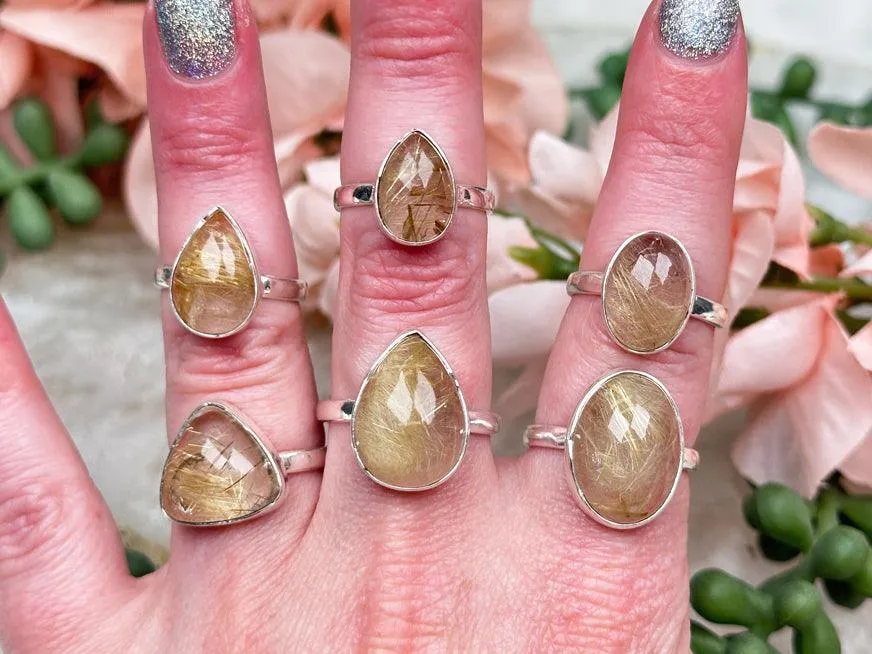 Sterling Silver Rutile Quartz Rings