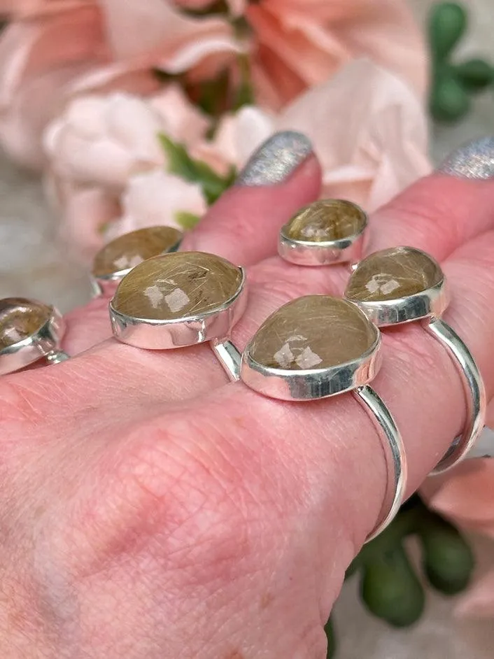 Sterling Silver Rutile Quartz Rings