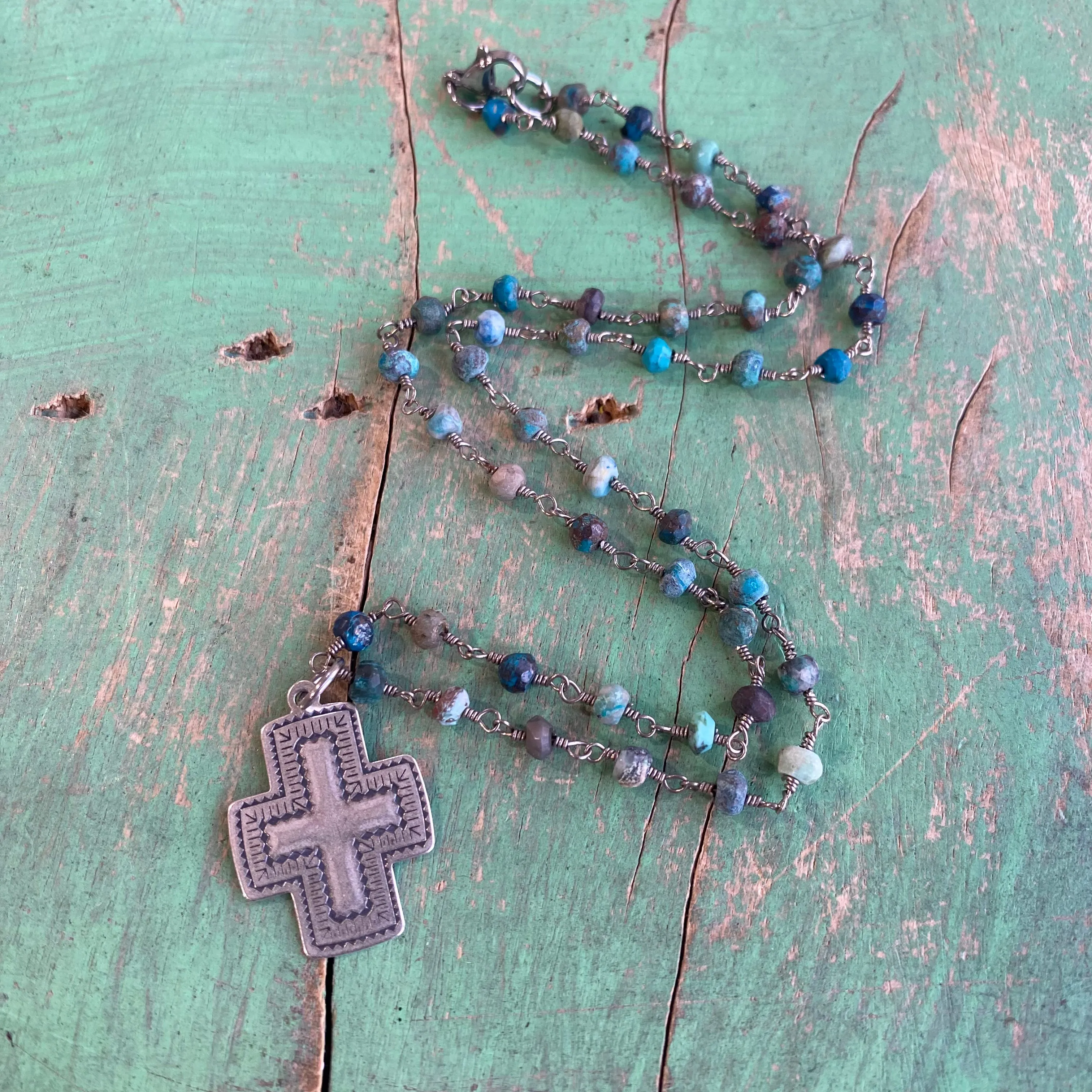 Sterling Silver Southwest Cross Earrings or Necklace Set