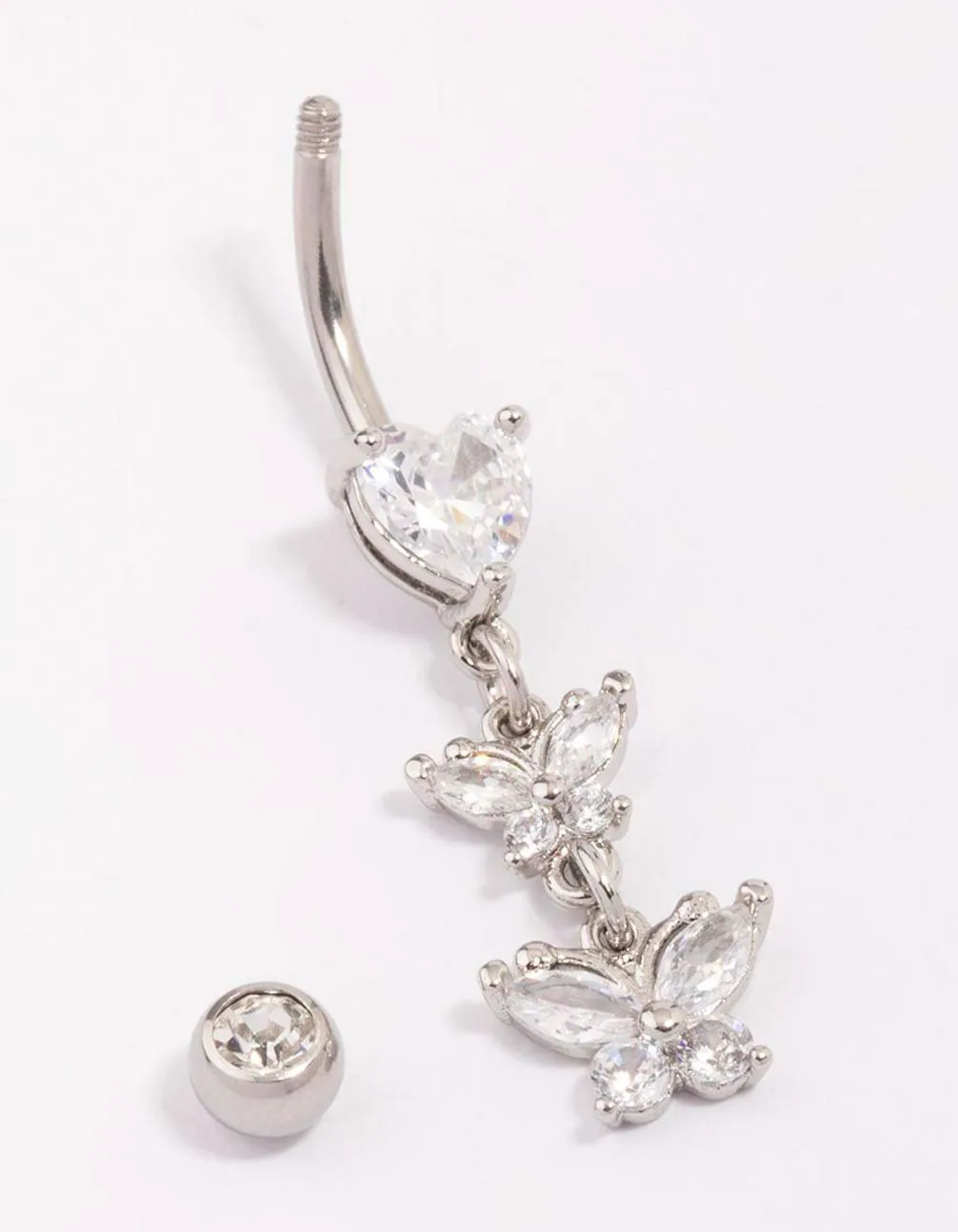 Surgical Steel Heart Butterfly Drop Belly Piercing