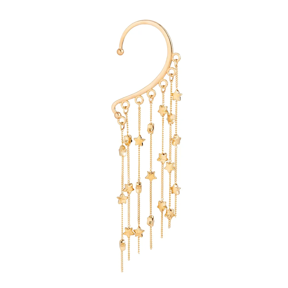 TEEK - Long Tassel Star Clip Earring