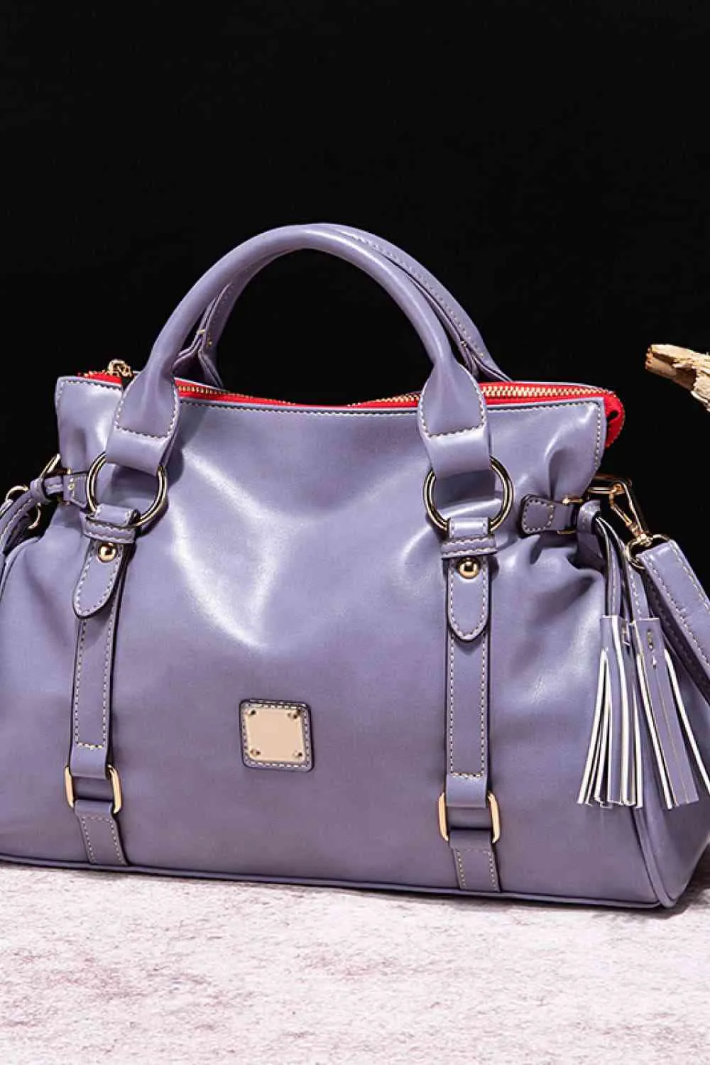 TEEK - PU Leather Handbag with Tassels