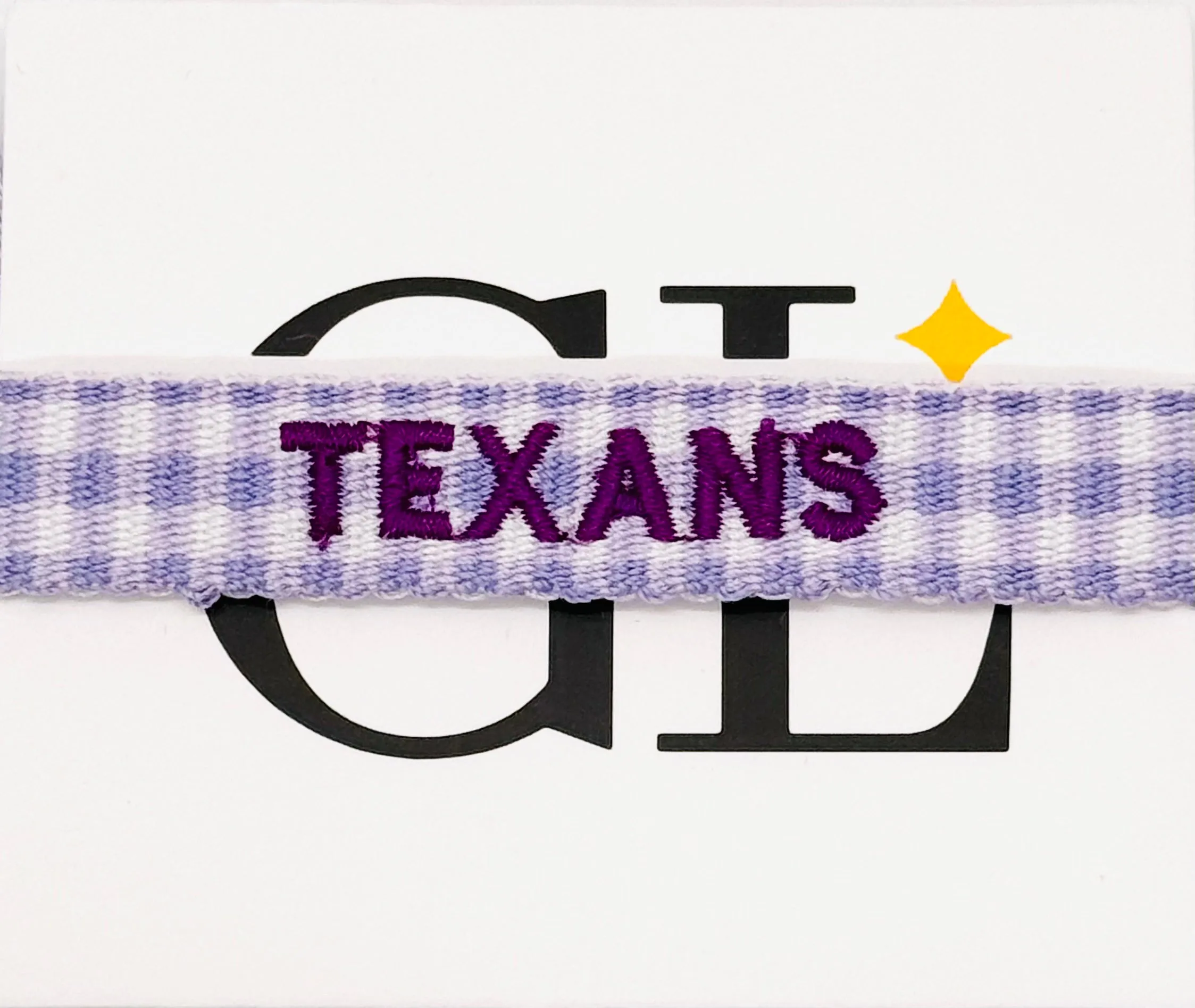 Texans Purple Gingham Team Tassel Bracelet