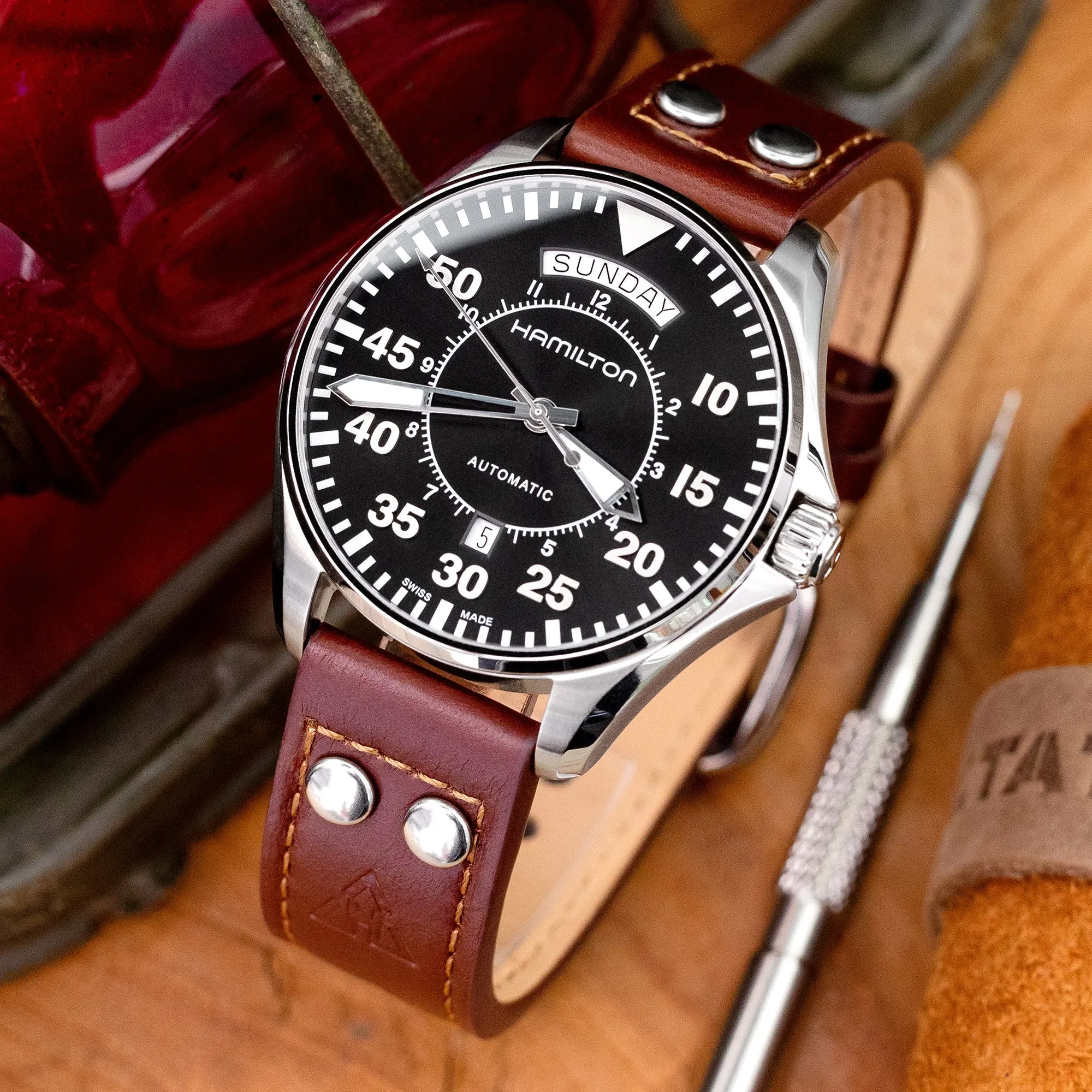 The Nav-39 2-Piece Leather Watch Band by HAVESTON Straps