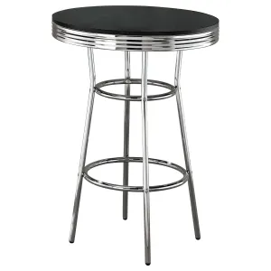 Theodore Round Bar Table Black and Chrome