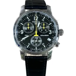 Tissot PRC200 Chrono - Black Dial - Leather Strap