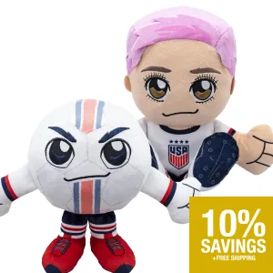 US Women's Soccer Kuricha Bundle: Megan Rapinoe and US Soccer Ball Kuricha Plushies