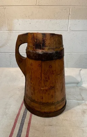 Vintage  European Wooden Jug   #6562