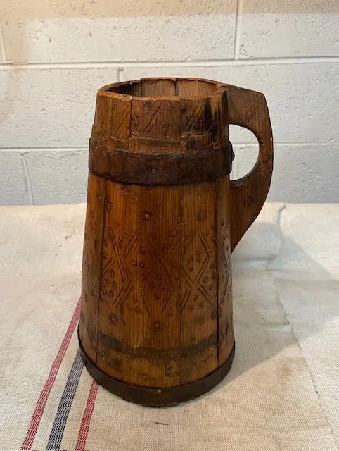 Vintage  European Wooden Jug   #6562