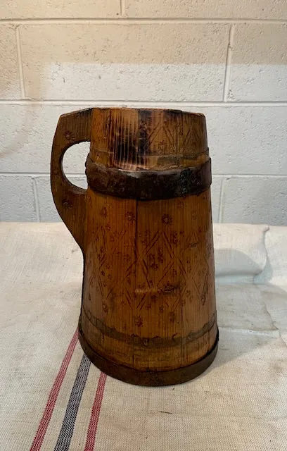 Vintage  European Wooden Jug   #6562