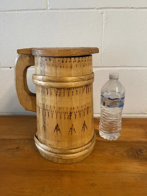 Vintage  European Wooden Jug with Lid  #6455  Byron