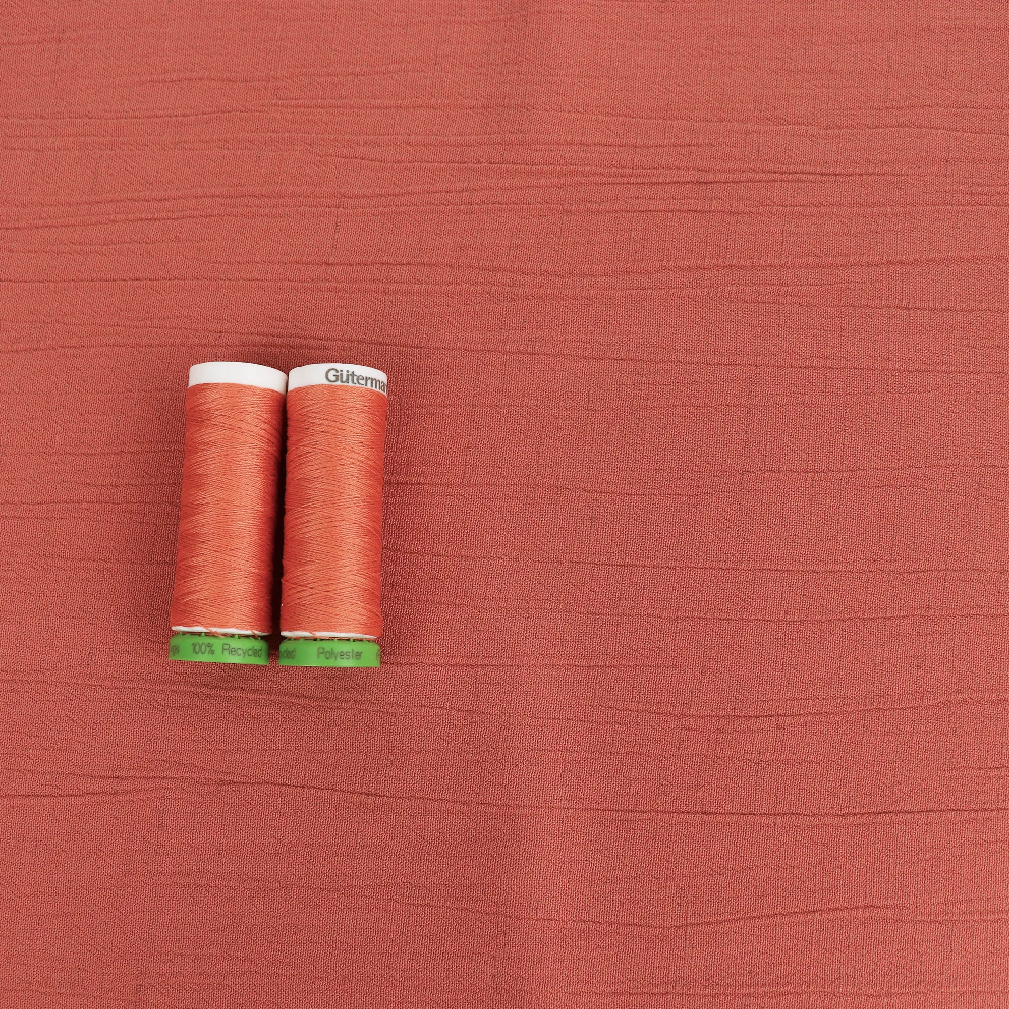 Viscose Linen Crinkle - Terracotta