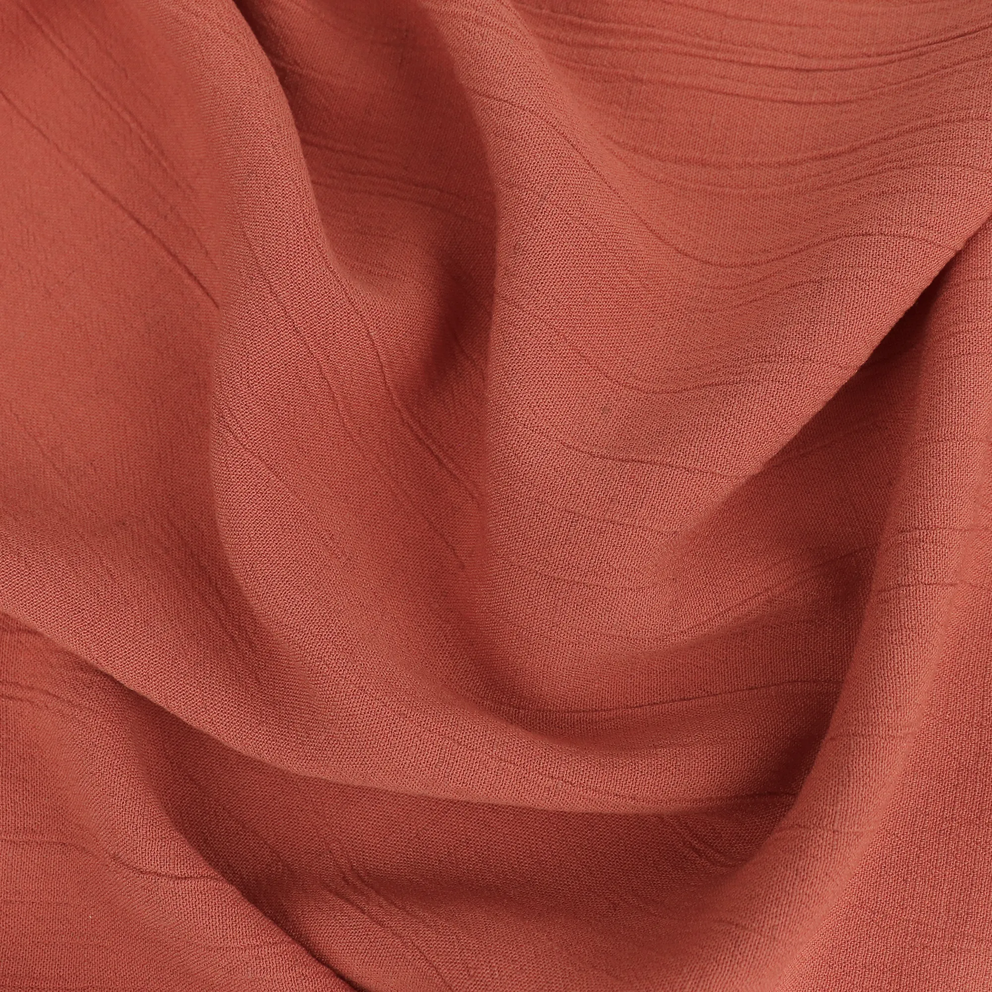 Viscose Linen Crinkle - Terracotta