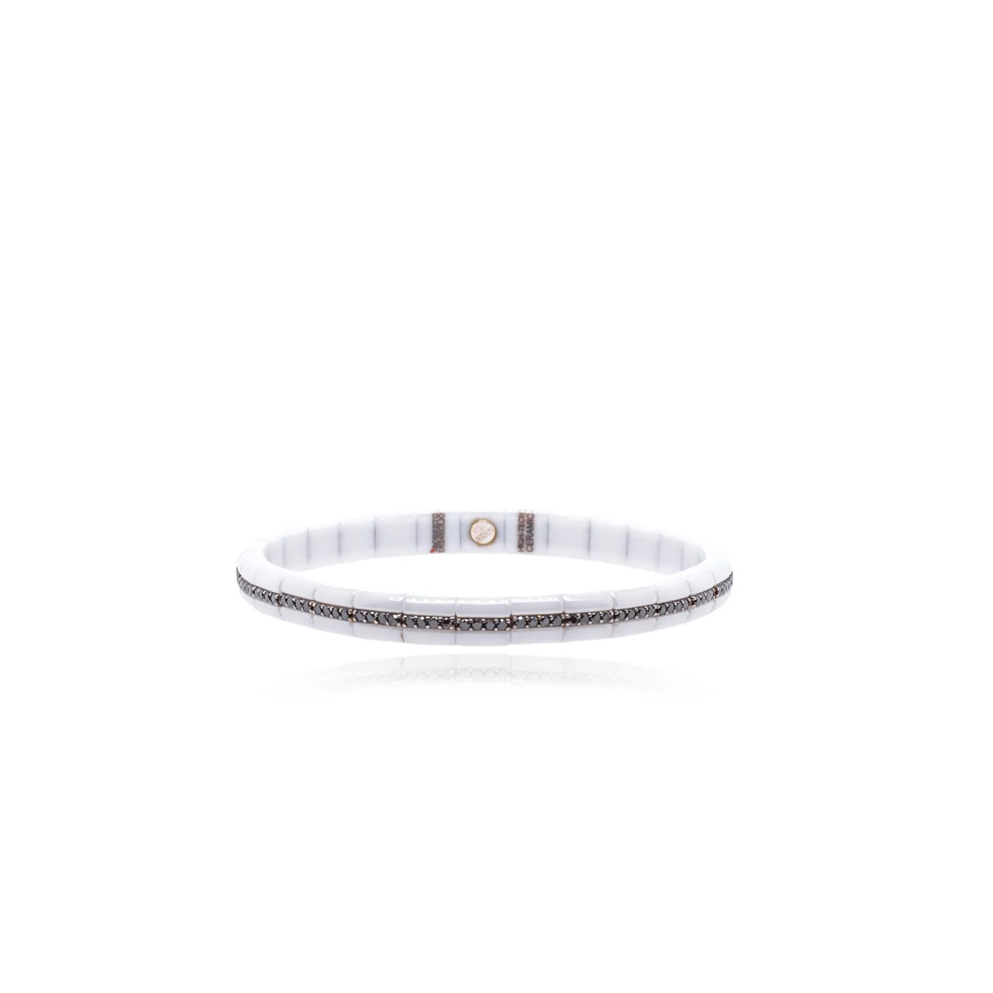 White Ceramic & Black Diamonds Bangle